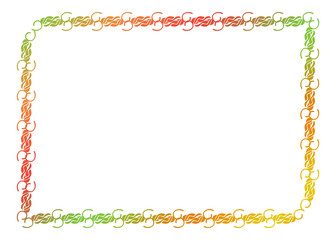 Beautiful oval floral frame with gradient fill. 