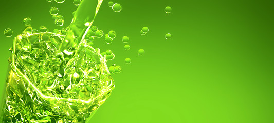 Green Cocktail in a glass with a splash