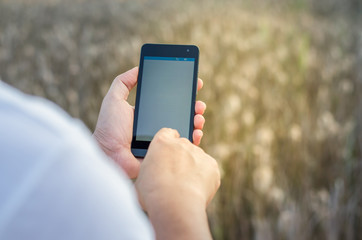 Mobile touch screen phone .natural background