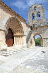Fototapeta na wymiar Romanesque church in Arcas del Villar village Cuenca Spain