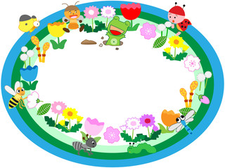 Naklejka premium 春のタイトルフレーム