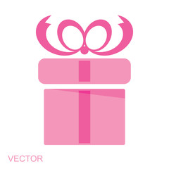 pink gift  box icon vector
