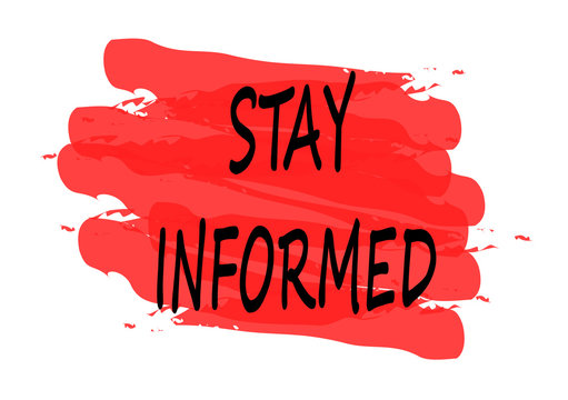 stay informed red banner on white background