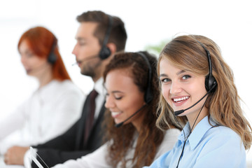 Business people in call center office