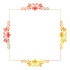 Obraz premium Beautiful floral frame with gradient fill. 