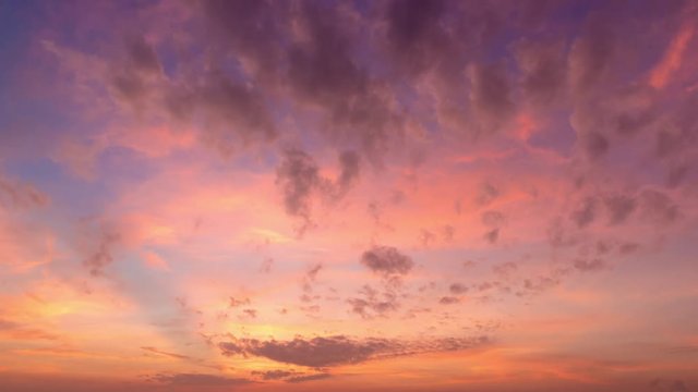Timelapse nature cloud moving over colourful sky during sunrise