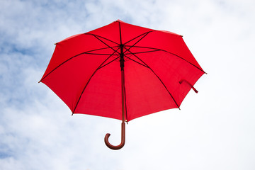 Umbrella and sky close-up.