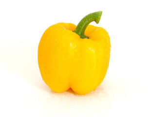 sweet yellow pepper isolated on white background