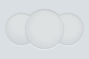 Round buttons set. On gray interface background
