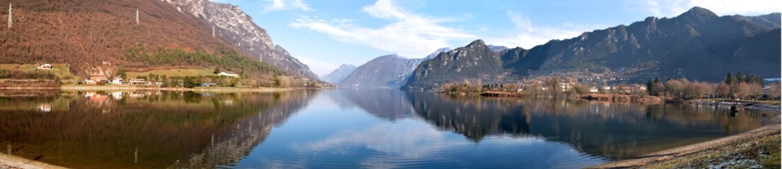 Fototapeta na wymiar Panoramic view of Lake Idro in Sabbia Valley - Brescia - Italy