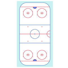 Ice Hockey Rink Top View. Vector