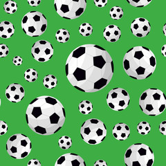 Soccer Ball Seamless Football Background Pattern. Vector