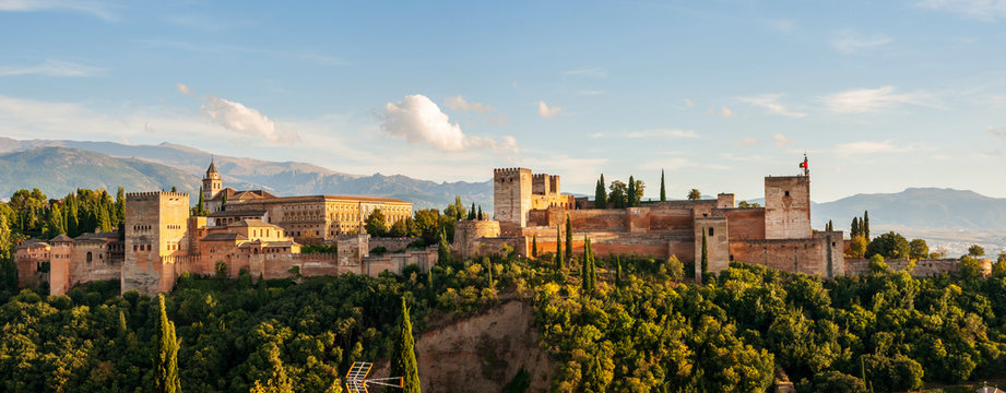 Granada, Spain. Aerial view of Alhambra Palace