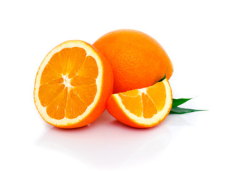 fresh orange isolated on white background
