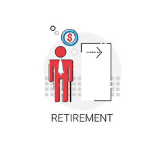 Senior Business Person Retirement Icon Vector Illustration