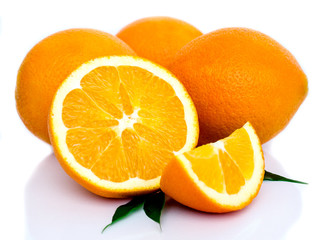 fresh orange isolated on white background