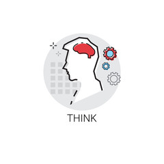 Think New Idea Inspiration Creative Process Business Icon Vector Illustration