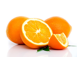 fresh orange isolated on white background