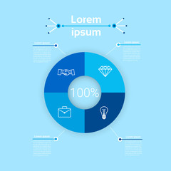 Graph Set Finance Diagram Infographic Icon Financial Business Chart Flat Vector Illustration