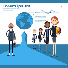 Arab Business People Group International Businesspeople Team Flat Vector Illustration