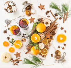 Mulled wine Hot punch ingredients fruit spices Christmas Still l