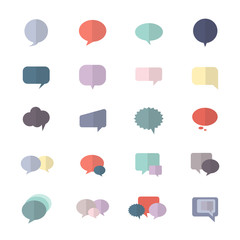Speech, Bubble and Chat Icon Set Of Abstract Vector Style Colorful Flat Icons