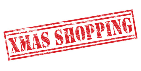 xmas shopping red stamp on white background