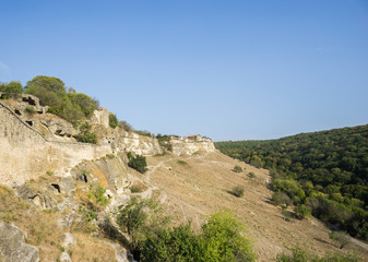 View of the city-fortress Chufut-Kale