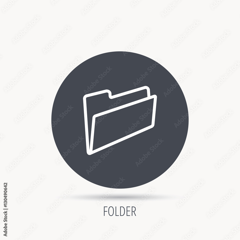 Poster folder icon. accounting audit sign. round web button with flat icon. vector