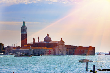 Fototapeta premium Canal Grande with boats, Venice, Italy