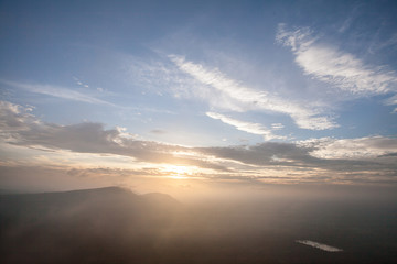 Beautiful sunrise at Pha Mor E Daeng, Sisaket, Thailand.