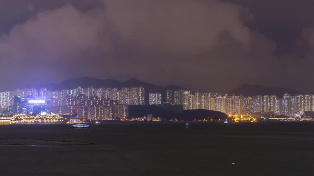 Hong Kong night time lapse 4k