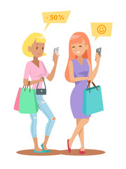 Female shopping character design