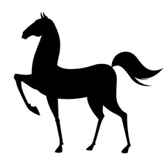 Obraz premium Black horse silhouette. Vector illustration