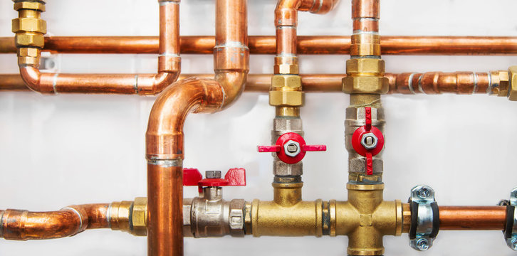 Copper valves and pipes