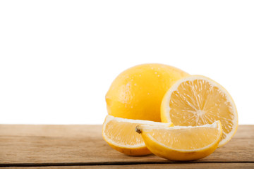 Ripe fresh lemon isolated on white 