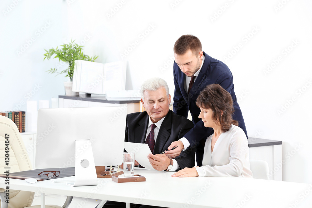 Wall mural senior couple at notary office