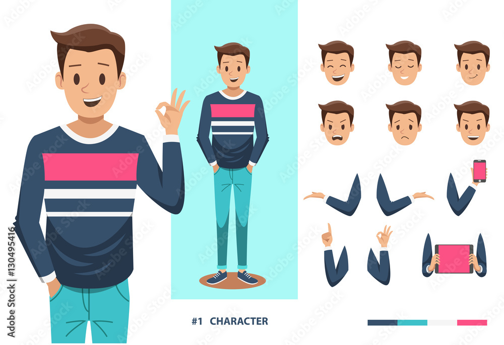 Poster man character design