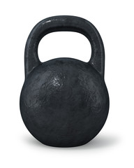 Black iron retro dumbbel isolated on white background.