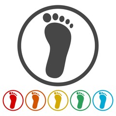 One footprint icons set 