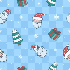 Minimalistic Christmas blue pattern  - 130497001