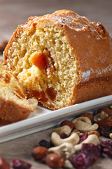 Cupcake with nuts and dried fruits