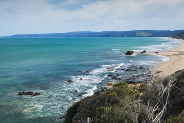 Beautiful seascape of Split Point beach during the day