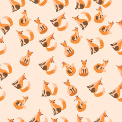vector illustration of a cute fox