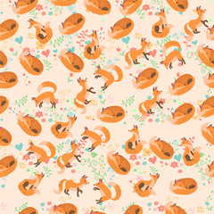 vector illustration of a cute fox