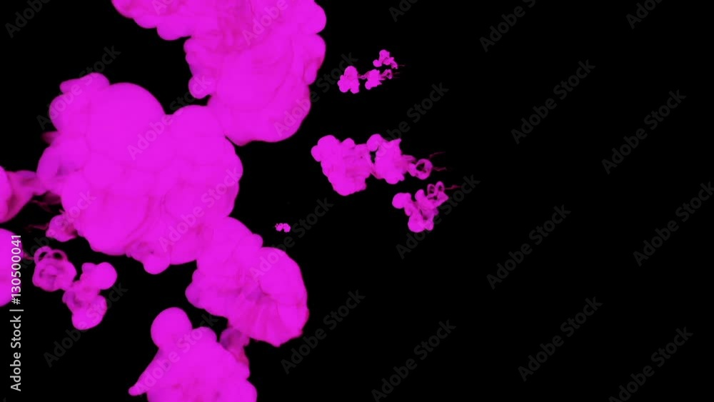 Poster violet ink drop in water on a black background for effects. 3d render. voxel graphics. computer simu