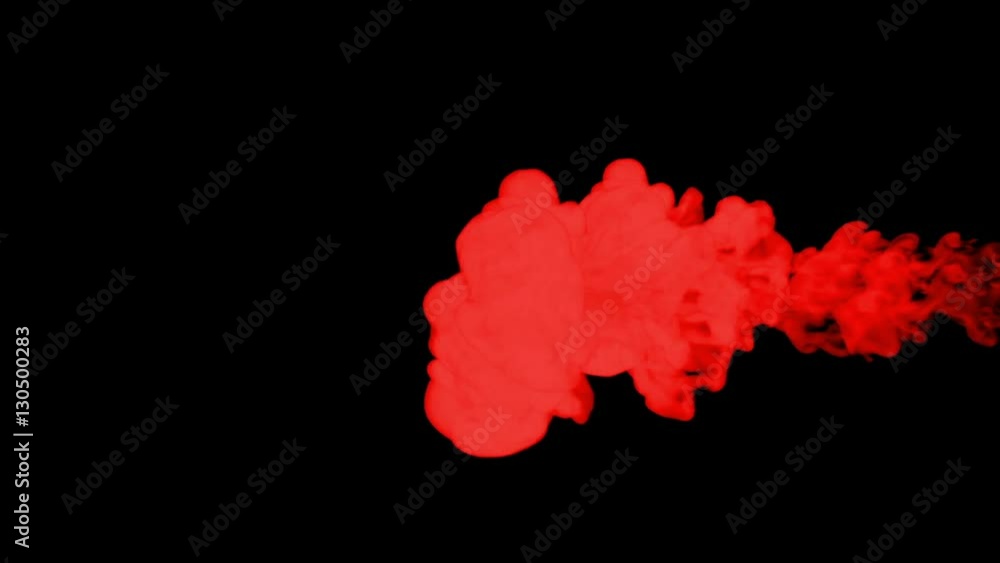 Leinwandbilder red paint dissolved in water on a black background. 3d render. voxel graphics. computer simulation 1
