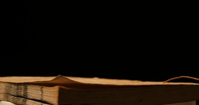 Display shot of old asian book in roation
