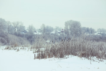 frozen lake in winter background