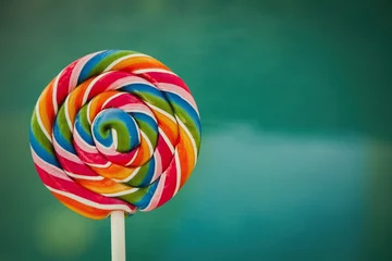 Photo sur Aluminium Bonbons Nice round lollipop with many color